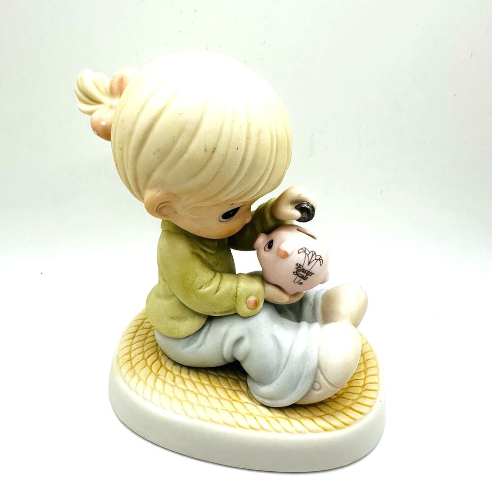 Vintage 1995 Precious Moments Figurine Piggie Bank